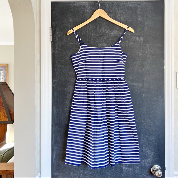 NWT J. Crew Striped Linen Dress - Size 0 - Picture 1 of 3